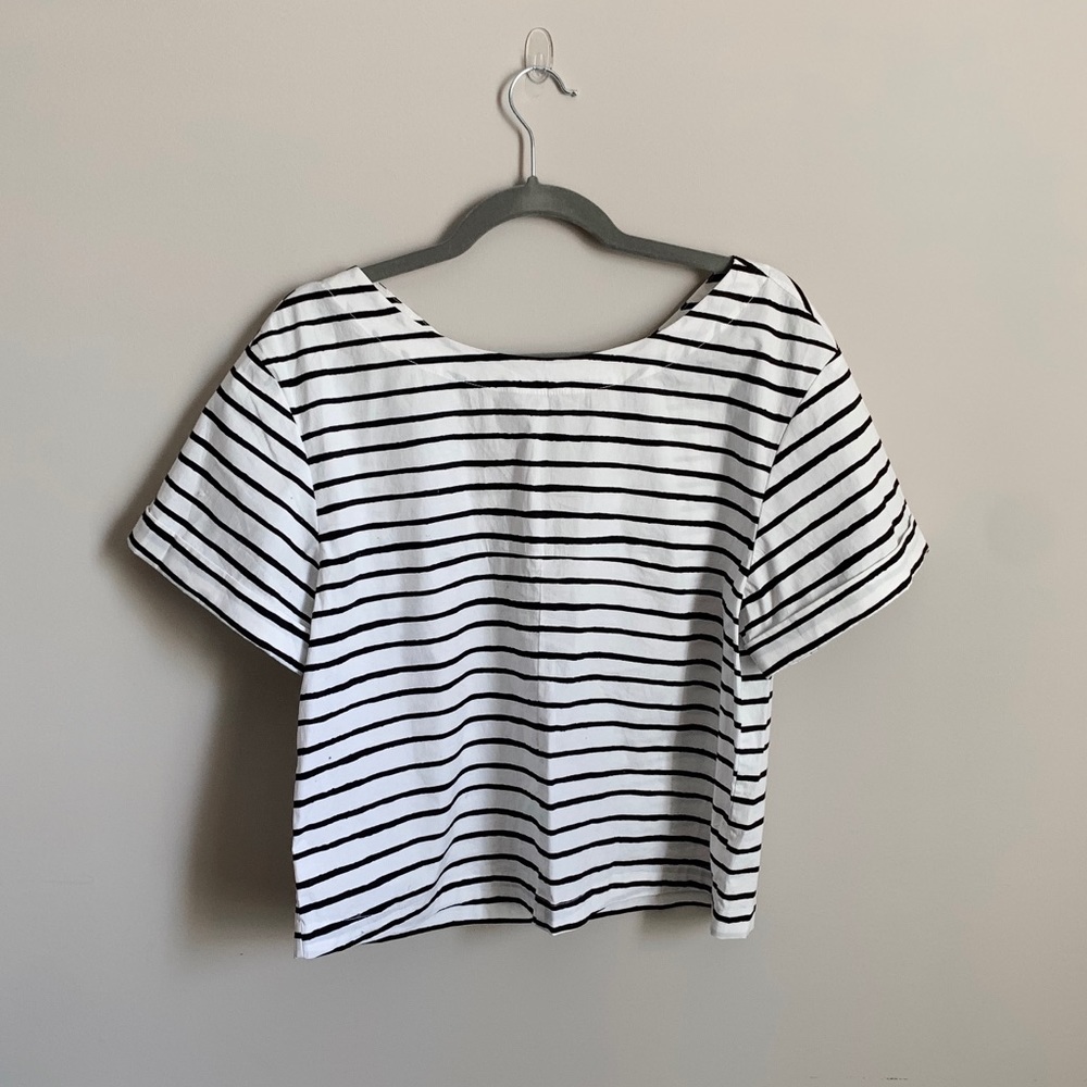 Black and White Striped Blouse
